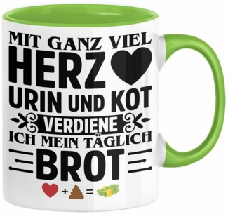 Trendation Tasse Krankenschwester Pflege Geschenk Tasse Mit Ganz Viel Herz Urin Und Kot