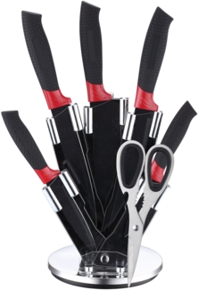 7-teiliges Küchenmesser-Set für Hobbyköche All-in-One Lösung für Ihre Küche Schwarz/Rot
