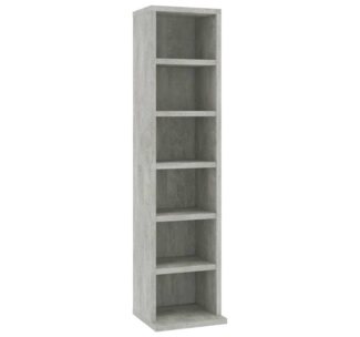 DOTMALL CD-Regal CD-Schrank Betongrau 21x20x88 cm Holzwerkstoff