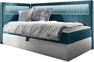 Boxspringbett 'Gladino Junior 3' blau 100x200 cm Links