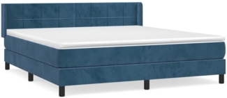 vidaXL Boxspringbett mit Matratze Dunkelblau 160x200 cm Samt 3130971