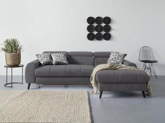 COTTA Ecksofa Mia L-Form, 3-tlg.-Kissen-Set, Recamiere, wahlweise mit oder ohne RGB-Beleuchtung