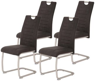 4er Set Schwingstuhl Ulla - Vintage Anthrazit