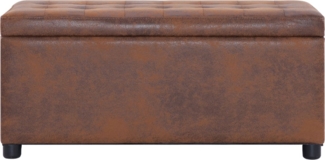 vidaXL Ottoman mit Stauraum 87,5 cm Braun Wildleder-Optik 281375