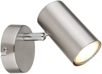 Wandleuchte, nickel-matt, Spot beweglich, H 10 cm
