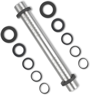 Edelstahl Nudelholz mit einstellbaren Ringen, Antihaft Teigroller 35cm