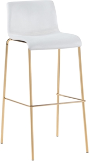 CLP Barhocker Hoover Samtbezug Metallgestell in Gold-Optik,creme