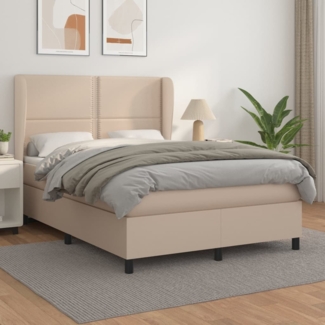 vidaXL Boxspringbett Matratze Cappuccino-Braun 140x190cm Kunstleder 3128972