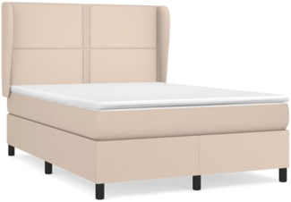 vidaXL Boxspringbett Matratze Cappuccino-Braun 140x190cm Kunstleder 3128972