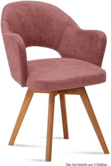 Armlehnstuhl (4er-Set) Dolly 59 x 87 x 61 Eiche geölt/Rosewood