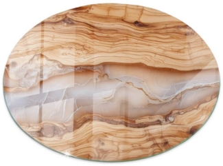 Tulup Tischplatte Couchtisch Glasplatte Naturholz mit Harz Ersatzplatte Glas
