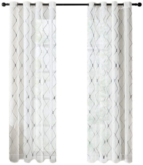 BYSURE Gardine (2 St), Ösen, transparent, Voile, Modern Gardine Leinenoptik