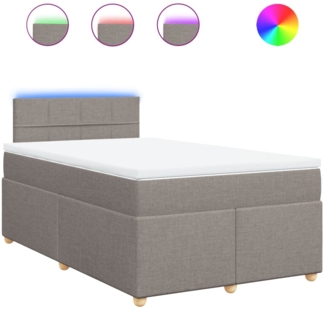 vidaXL Boxspringbett mit Matratze Taupe 120x190 cm Stoff 3288923