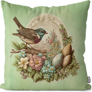 VOID Kissenbezug, (1 Stück), Vogel Ostern Eier Blumen 40x40 Sofakissen Polyester Kissen Geschenke