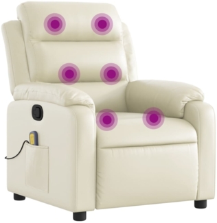 vidaXL Massagesessel Creme Kunstleder 373494