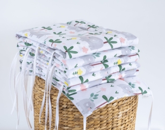 Loolay Bettnestchen ELEFANT Familie Baumwolle Atmungsaktives Babybett BETTUMRANDUNG Grau, (Bett 140x70 cm - 420, 210 cm, 120x60 cm - 360, 180 cm, Babyaussttatung Umrandung Kopfschutz Kantenschutz Bettschlange), Super PREMIUM Baby GESCHENK! 100% Natural B...