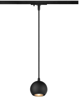 SLV LIGHT EYE® 90, 1~ Pendelleuchte, GU10, Pendellänge 150cm, 1x max. 6W, matt schwarz - Leuchten mit 1 Phasen Adapter