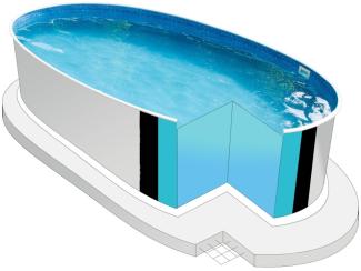 Stahlwandpool Oval Ibiza 320 x 525 x 120 cm Blau Mosaik