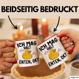 Trendation Tasse Enten-Liebhaber Geschenk Tasse Ich Mag Halt Enten Ok Kaffee-Becher Häf