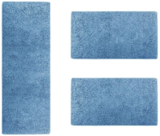 Floordirekt Hochflor-Bettumrandung Barcelona, 13 Farben & 3 Größen, Teppichläufer, ideal im Schlafzimmer, Höhe 22 mm, (3-tlg), Shaggy
