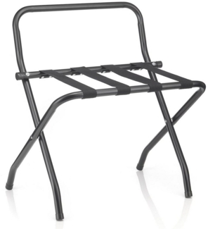 CARO-Möbel Ablageregal SUITE, Kofferständer Kofferablage mit Wandschutz für Taschen klappbar schwarz