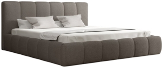 Polsterbett Doppelbett GIULIA Komplettset 200x200cm Stoff Freya Grau