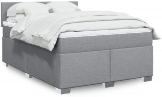 vidaXL Boxspringbett mit Matratze Hellgrau 160x200 cm Stoff 3288239