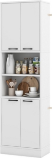 KOMFOTTEU Küchenbuffet Buffetschrank Vorratsschrank mit 4 Türen & offenen Ablagen
