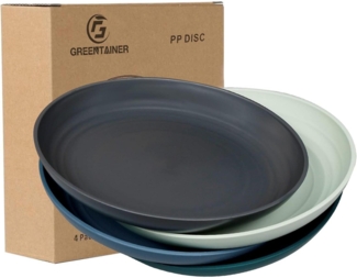 Greentainer Teller 4er Set 19.8cm Unzerbrechlich Mikrowellenfest