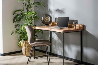 KAWOLA Schreibtisch FERHA Bürotisch Akazie massiv natur 76 x 60 x 110 cm