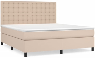 vidaXL Boxspringbett Matratze Cappuccino-Braun 160x200 cm Kunstleder 3142856