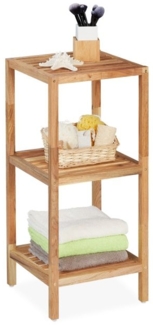 Relaxdays Badregal mit 3 Ablagen, Walnussholz natur, 79 x 36 x 36 cm