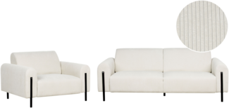 4-Sitzer Sofa Set Cord cremeweiß ASKIM