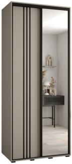 ABIKS MÖBEL Schwebetürenschrank Dakota 7 Schlafzimmerschrank mit Spiegel, Kleiderstange und Regalen