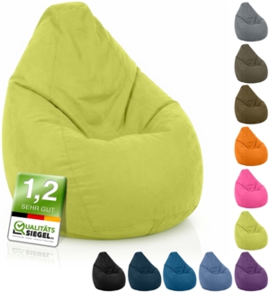 Green Bean® Sitzsack mit Rückenlehne 60x60x90cm - Indoor Sitzkissen 220L Füllung Kuschelig Waschbar - Grün