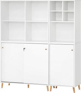 SCHILDMEYER Büroschrank Regal Büromöbel Büroregal Ablage Schrank-Set 5tlg. weiß