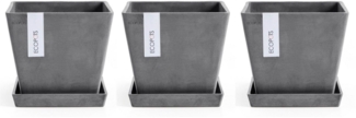 ECOPOTS Blumentopf Rotterdam (Set, 3 St), mit passenden Untersetzern