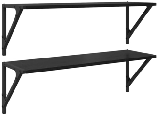 vidaXL Wandregale 2 pcs Schwarz Eichen-Optik 80 x 25 x 25,5 cm 882861