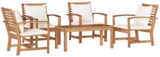 vidaXL Garten-Sofa-Set Natur Teak-Massivholz 3356862