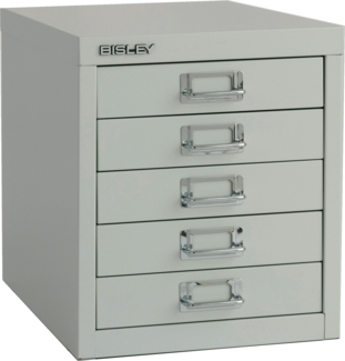 Bisley Schubladenschrank aus Metall für DIN A4 in lichtgrau Schrank mit 5 Schubladen Büroschrank Werkzeugschrank, L125-645
