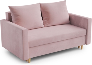 AX LIVING Sofa Modern Shurton 155 cm Rosa – Elegante 2-Sitzer