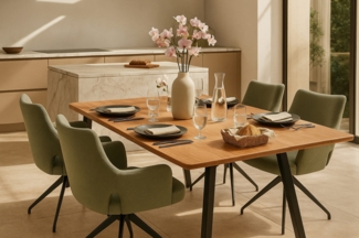 LC Home Essgruppe Livrono 5tlg. Esstisch Wildeiche