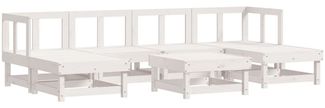 vidaXL 7-tlg. Garten-Lounge-Set Weiß Massivholz Kiefer 3186355