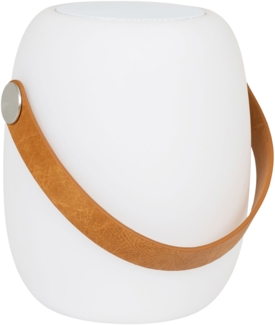 Lampe mit Riemen, weiß, Bluetooth-Lautsprecher, wiederaufladbar