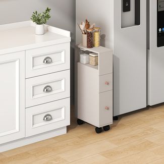 Nischenschrank auf Rollen Broreynna 66x15x33 cm Sandfarben [en. casa]