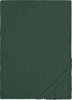 biberna Melange-Flanell Spannbetttuch 0841380 MELANGE UNI, dunkelgrün, 1x 140x200 cm - 160x200 cm