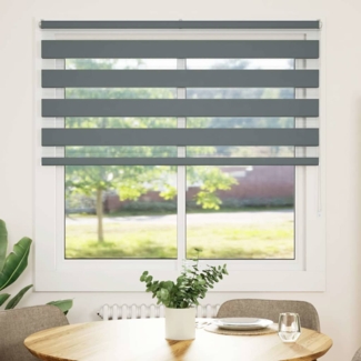 vidaXL Zebrarollo Dunkelgrau 150x150 cm Stoffbreite 145,9 cm Polyester 4014141