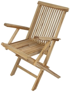 Trelevo® Gartenstuhl Inca, Klappstuhl aus Teakholz, Hochlehner, platzsparend