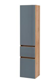 Seitenschrank >Oulu< in Glas Grau - 40x180x35cm (BxHxT)