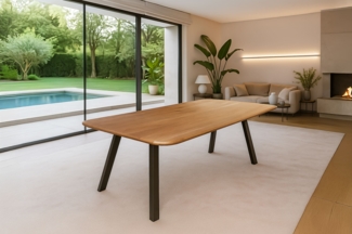 LC Home Esstisch Akazie Metallgestell Holztisch